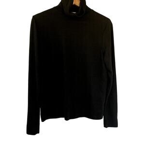 Alpine Design black turtleneck knit sweater casual women's size medium warm